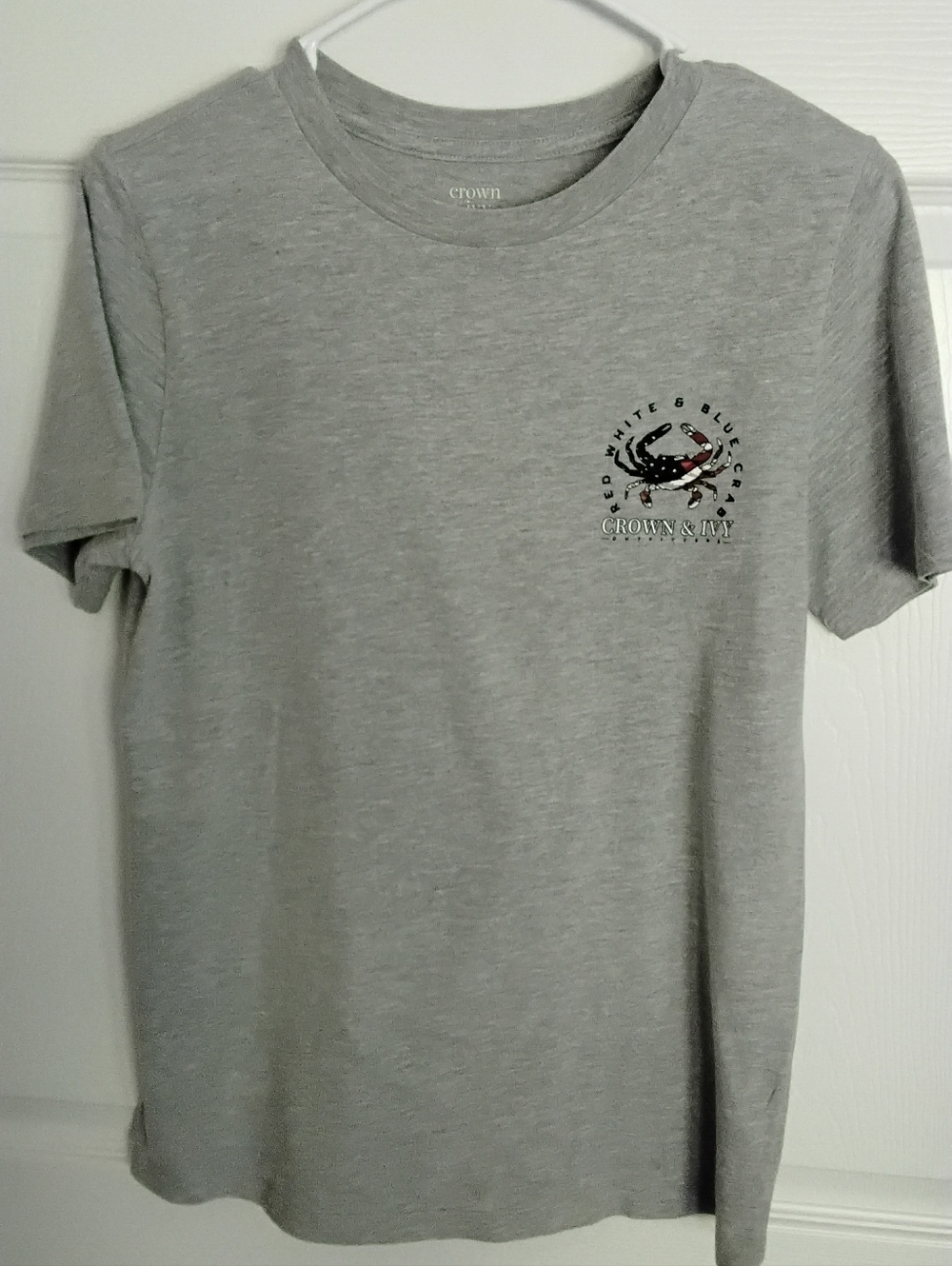 Boys Crown & Ivy Light Gray Short Sleeve Graphic Tee